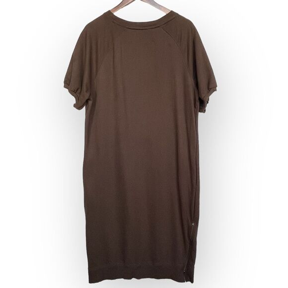 Cloth by Design T-Shirt Dress Women Size M Brown Crew Neck 100% Cotton - Picture 5 of 12